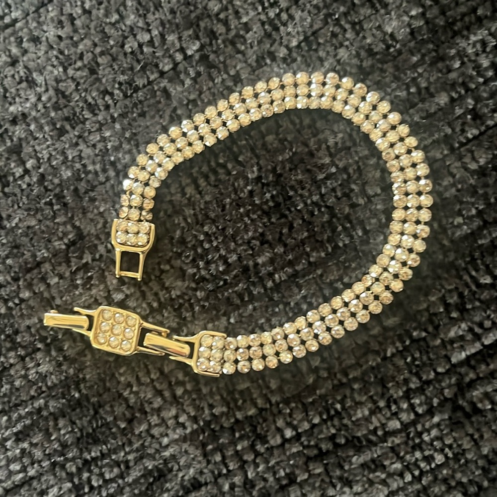 Swarovski Mesh Crystal Gold Bracelet